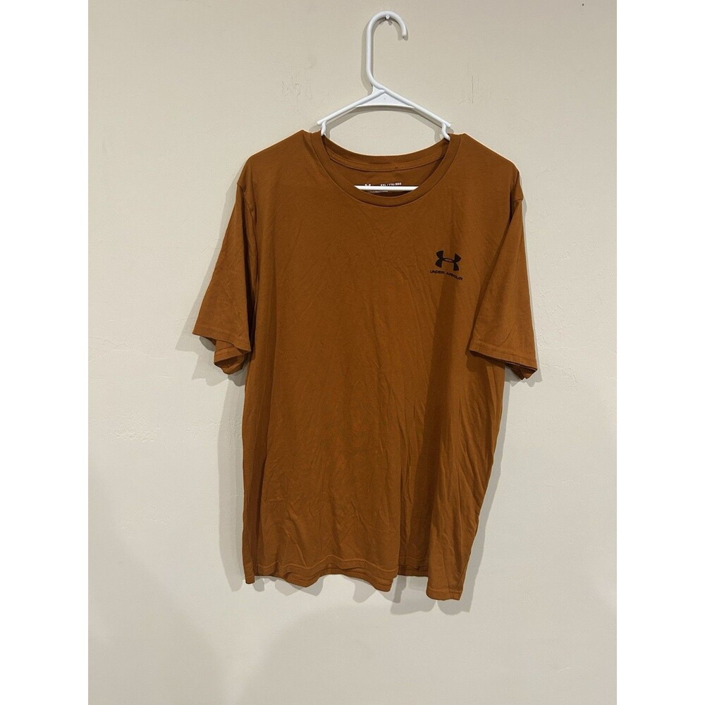 Under Armour Heat Fit Tee Shirt Mens XXL 2XL Loose Fit Pre Owned Orange